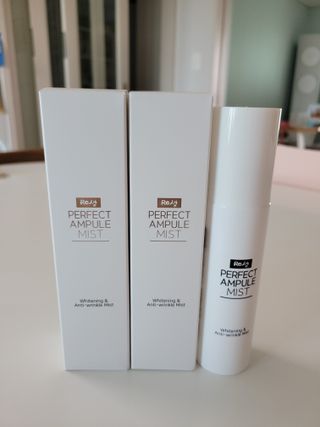 리생 [Re생] 퍼팩트 앰플 이중 기능성 미스트 100ml  피부미백 주름개선 = 총 2개 200ml 증정 — 5점을 준 리뷰어가 2021년 10월 올린 사용 사진