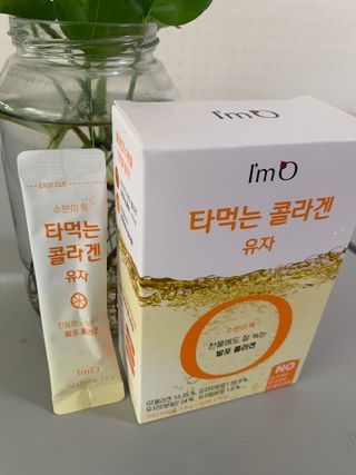 [음료수 대신 가능!]  빠르게 흡수되는 아임오 타먹는 콜라겐 1박스 — 5점을 준 리뷰어가 2023년 4월 올린 사용 사진
