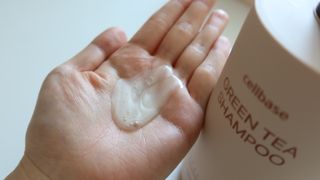프리마인 더이상 뻣뻣하고 효과없는 탈모샴푸는 NO. 근본부터 케어하는 셀베이스 그린티샴푸(500ml) — 5점을 준 리뷰어가 2023년 5월 올린 사용 사진