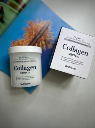 웰더마 프리미엄 콜라겐 하이드로 토너 패드 60매/1개 — 5점을 준 리뷰어가 2025년 7월 올린 사용 사진