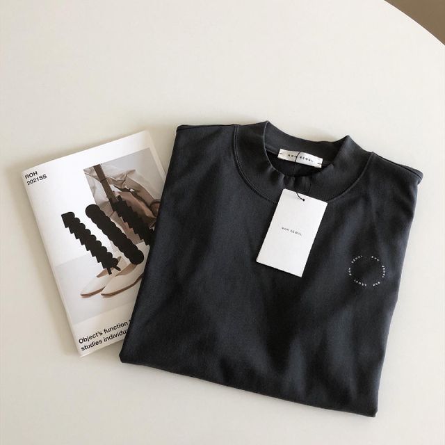 High Neck T-Shirt Navy, Gray 리뷰 사진