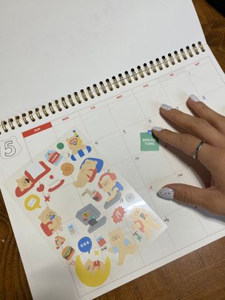 리훈 곰부 체크리스트+ 곰부 리무버블스티커 1장 — 5점을 준 리뷰어가 2021년 5월 올린 사용 사진