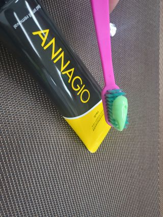 [지오클린] 안나지오 구취케어  기능성 치약 칫솔 세트 (칫솔 5 개+치약 100g 1 개 ) — 4.5점을 준 리뷰어가 2022년 7월 올린 사용 사진