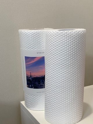부직포나라 중금속유해물질ZERO 뜯어쓰는 주방 일회용수세미 60매 2매 — 5점을 준 리뷰어가 2022년 11월 올린 사용 사진