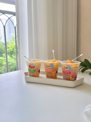돌 MF[Dole] 파인애플컵/망고컵/복숭아컵 198g 6입X1박스 (맛 1가지 랜덤 발송) — 5점을 준 리뷰어가 2023년 6월 올린 사용 사진