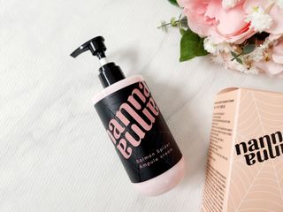 난나 살몬 스파이더 검버섯 미백 톤업 화이트닝 연어 앰플 크림 300ml 대용량 — 5점을 준 리뷰어가 2022년 8월 올린 사용 사진