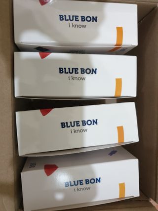 [블루 본 아이노우] 유아용 컬러마스크 40 PCS SET 2중 택 1 — 5점을 준 리뷰어가 2021년 4월 올린 사용 사진