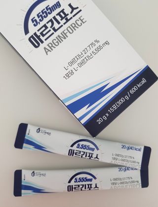 자연에온 아르긴포스 L-아르기닌 5555mg 스틱 15개입 1박스 — 5점을 준 리뷰어가 2021년 4월 올린 사용 사진