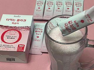[음료수 대신 가능!]  빠르게 흡수되는 아임오 타먹는 콜라겐 1박스 — 5점을 준 리뷰어가 2023년 4월 올린 사용 사진