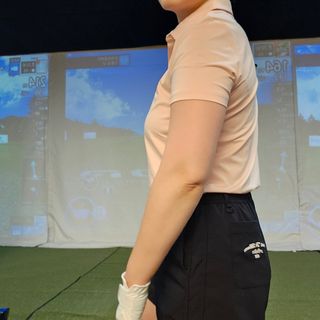 다운블로우 스포츠 국내제작 남자 기능성 골프웨어 카라 반팔 티셔츠 DB 6503 — 5점을 준 리뷰어가 2025년 4월 올린 사용 사진
