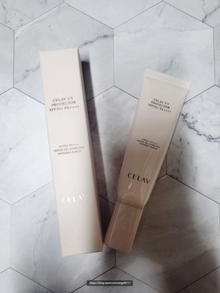 프리마인 선크림만 바꿨을 뿐인데 매일 물 2L챙겨먹고 기초케어 완벽하게 한 물빛피부 완성,셀라브UV프로텍터 — 5점을 준 리뷰어가 2023년 6월 올린 사용 사진