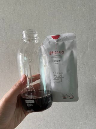 클린24시간 1BOX(5포) + 전용보틀(500ml) — 5점을 준 리뷰어가 2022년 8월 올린 사용 사진