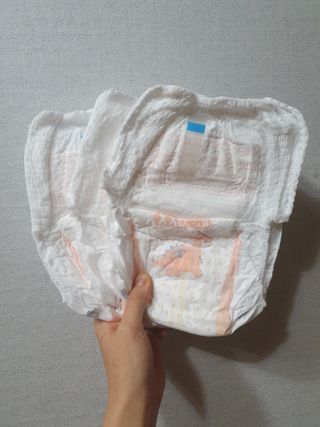 오브맘 밤 프리미엄 아기 기저귀 팬티형 밴드형 — 5점을 준 리뷰어가 2020년 12월 올린 사용 사진