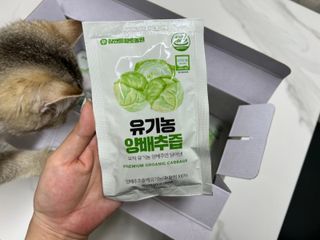 참앤들황토농원 국내산 유기농 양배추를 그대로 담은,  유기농 양배추즙  80ml X 30포 1박스 — 5점을 준 리뷰어가 2023년 4월 올린 사용 사진