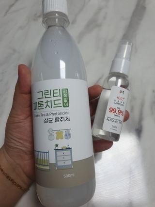 [엠메이데이] 그린티 피톤치드 감쪽같이 500ml + 손소독액 50ml — 5점을 준 리뷰어가 2022년 3월 올린 사용 사진