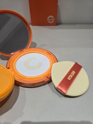 광동생활건강 MF[광동] 비타500✨주름개선·미백·SPF50+🌞퍼펙트쉴드 빅 선쿠션 본품 — 5점을 준 리뷰어가 2024년 5월 올린 사용 사진