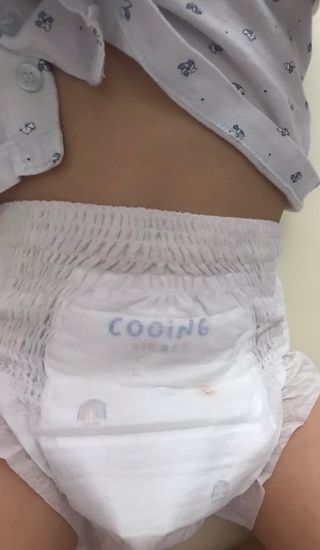 쿠잉 에어드라이  풀커버 팬티기저귀 (L/XL/XXL/XXXL) 1팩 — 5점을 준 리뷰어가 2023년 2월 올린 사용 사진