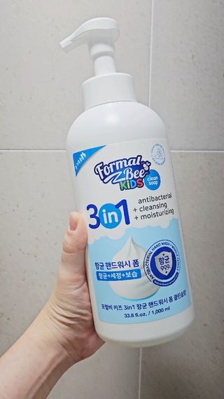 포멀비 키즈 3in1 항균 핸드워시 폼 클린솝향 1000ml — 5점을 준 리뷰어가 2025년 8월 올린 사용 사진