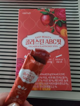 서울에프엔비 콜라스틴 3종 뷰티젤리스틱 45입 [ABC핏 15입 /  석류핏 15입 / 청스피루리나 15입] — 5점을 준 리뷰어가 2021년 9월 올린 사용 사진