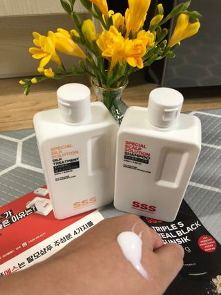트리플에스 탈모 샴푸 275ml + 실크 트리트먼트 275ml — 4점을 준 리뷰어가 2021년 2월 올린 사용 사진