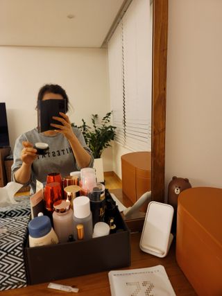 오투에니원 갈락토미세스 비타민 C 프리미엄 블랙스완 크림 50g — 5점을 준 리뷰어가 2023년 1월 올린 사용 사진