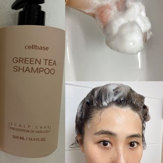 프리마인 더이상 뻣뻣하고 효과없는 탈모샴푸는 NO. 근본부터 케어하는 셀베이스 그린티샴푸(500ml) — 5점을 준 리뷰어가 2023년 4월 올린 사용 사진