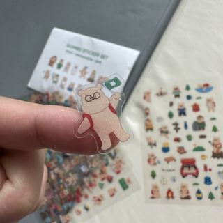 리훈 곰부 내지꾸미기 투명 리무버블 스티커팩 다이어리 다꾸 미니 씰 세트 — 5점을 준 리뷰어가 2023년 5월 올린 사용 사진