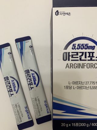 자연에온 아르긴포스 L-아르기닌 5555mg 스틱 15개입 1박스 — 5점을 준 리뷰어가 2021년 5월 올린 사용 사진