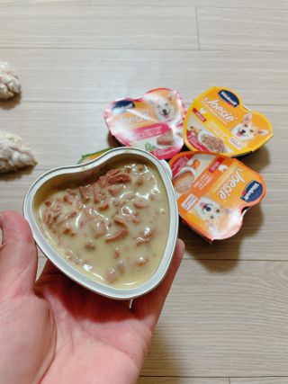 비타크래프트 조에시 하트캔 85g 강아지 습식캔 10캔 — 5점을 준 리뷰어가 2021년 7월 올린 사용 사진