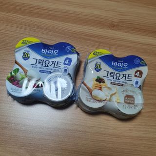 매일바이오 그릭요거트 오리지널 플레인 4개, 로스터리 커피믹스 4개 — 4.5점을 준 리뷰어가 2021년 12월 올린 사용 사진