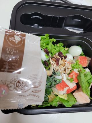참살이도시락 작심삼일 샐러드도시락 3개 맛보기 새벽배송 또는 택배배송 — 5점을 준 리뷰어가 2021년 8월 올린 사용 사진