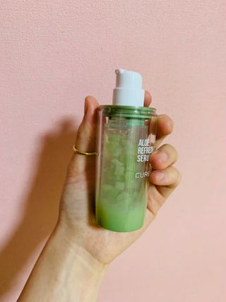 김정문알로에 큐어 큐어 알로에 리프레쉬 젤리 세럼, 큐어 알로에 하이드로 젤리 크림 — 5점을 준 리뷰어가 2021년 4월 올린 사용 사진