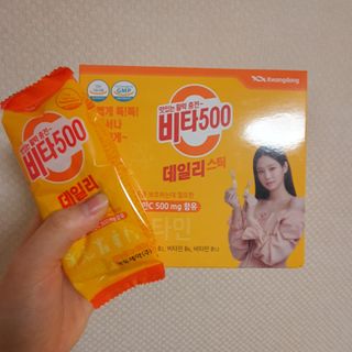 광동제약 [광동] 비타500데일리스틱 70포X2개 + 뚱랑이엽서 + 쇼핑백 증정 — 5점을 준 리뷰어가 2022년 1월 올린 사용 사진
