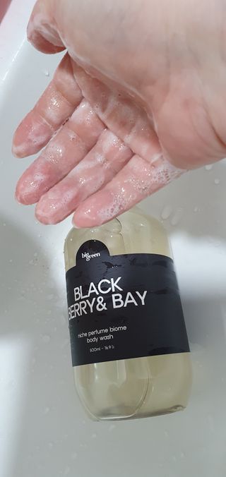 빅그린 니치 퍼퓸 바이옴바디워시 500ml(상탈, 블랙베리&베이, 블랑쉐 3종 중 택1) — 5점을 준 리뷰어가 2022년 8월 올린 사용 사진