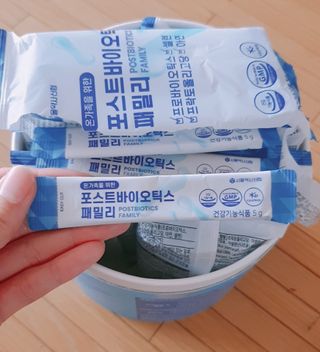서울약사신협_포스트바이오틱스패밀리_5g x 100포 — 5점을 준 리뷰어가 2021년 5월 올린 사용 사진