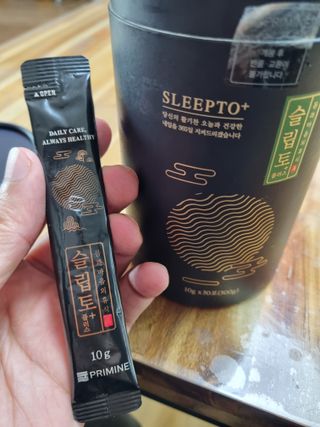 프리마인 자체 기업부설 연구소에서 찾아낸 건강한 수면의 비밀.  슬립토 플러스 30포 — 5점을 준 리뷰어가 2021년 11월 올린 사용 사진