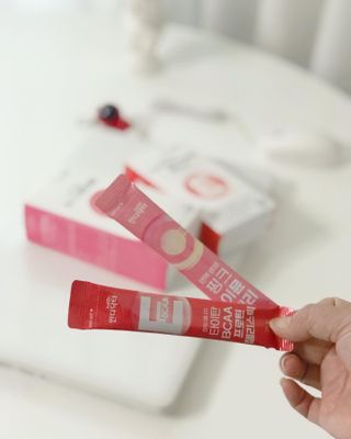 인디닥터 면역 생생 핑크 이뮨 젤리 + 타이탄 BCAA 프로틴 젤리스틱 — 5점을 준 리뷰어가 2022년 3월 올린 사용 사진