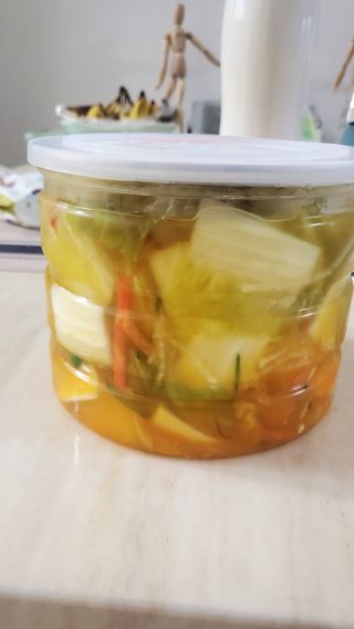 셰프애찬 단호박 백김치 1kg — 5점을 준 리뷰어가 2022년 10월 올린 사용 사진