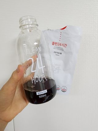클린24시간 1BOX(5포) + 전용보틀(500ml) — 4점을 준 리뷰어가 2022년 12월 올린 사용 사진