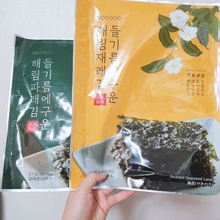 [해림맛김] 들기름에 구운 바삭바삭 김 4종 세트 + 1종 랜덤발송 총5개입 — 5점을 준 리뷰어가 2021년 2월 올린 사용 사진