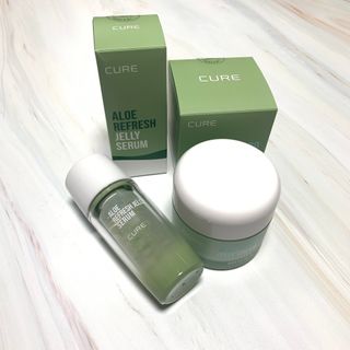 김정문알로에 큐어 큐어 알로에 리프레쉬 젤리 세럼, 큐어 알로에 하이드로 젤리 크림 — 4.5점을 준 리뷰어가 2021년 2월 올린 사용 사진