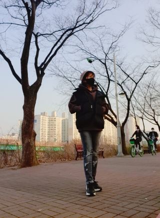풋테크 지압신발 풋테크 건강 지압 운동화 FT20 — 5점을 준 리뷰어가 2021년 2월 올린 사용 사진