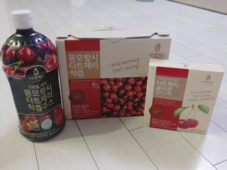 자연에온 몽모랑시 타트체리 3종 세트 구성 - 저분자콜라겐젤리, NFC 착즙주스 — 5점을 준 리뷰어가 2021년 7월 올린 사용 사진