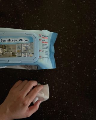 햅스 세균없는 주방 대형 2팩, HAPS sanitizer wipe — 5점을 준 리뷰어가 2022년 2월 올린 사용 사진