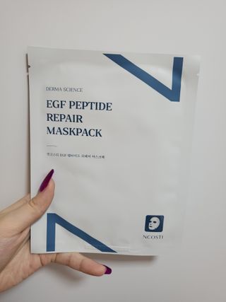 선경코스메디 [NCOSTI] 엔코스티 EGF 펩타이드 리페어 마스크팩 10매입 — 5점을 준 리뷰어가 2022년 3월 올린 사용 사진