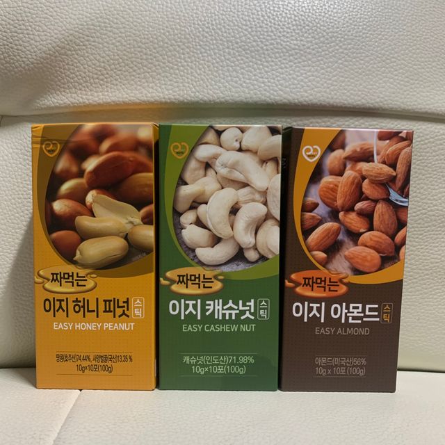 짜먹는 이지아몬드, 짜먹는 이지허니피넛, 짜먹는 이지캐슈넛 각 10g X  10포 리뷰 사진