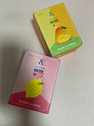 비타앤C 레몬맛, 망고맛 — 5점을 준 리뷰어가 2021년 6월 올린 사용 사진