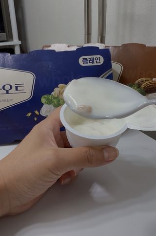 프리 [2종 패키지]덴마크 요거밀 통오트 요거트(플레인/아몬드) — 4.5점을 준 리뷰어가 2025년 8월 올린 사용 사진