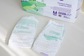 오브맘 밤 프리미엄 아기 기저귀 팬티형 밴드형 — 5점을 준 리뷰어가 2020년 12월 올린 사용 사진