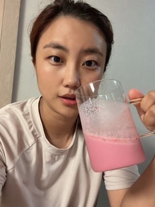 [덜다] 든든 식물성 단백질 쉐이크 40g X 7입 (곡물/딸기) — 2.5점을 준 리뷰어가 2023년 8월 올린 사용 사진